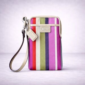 Coach Legacy Stripe Cell Wristlet